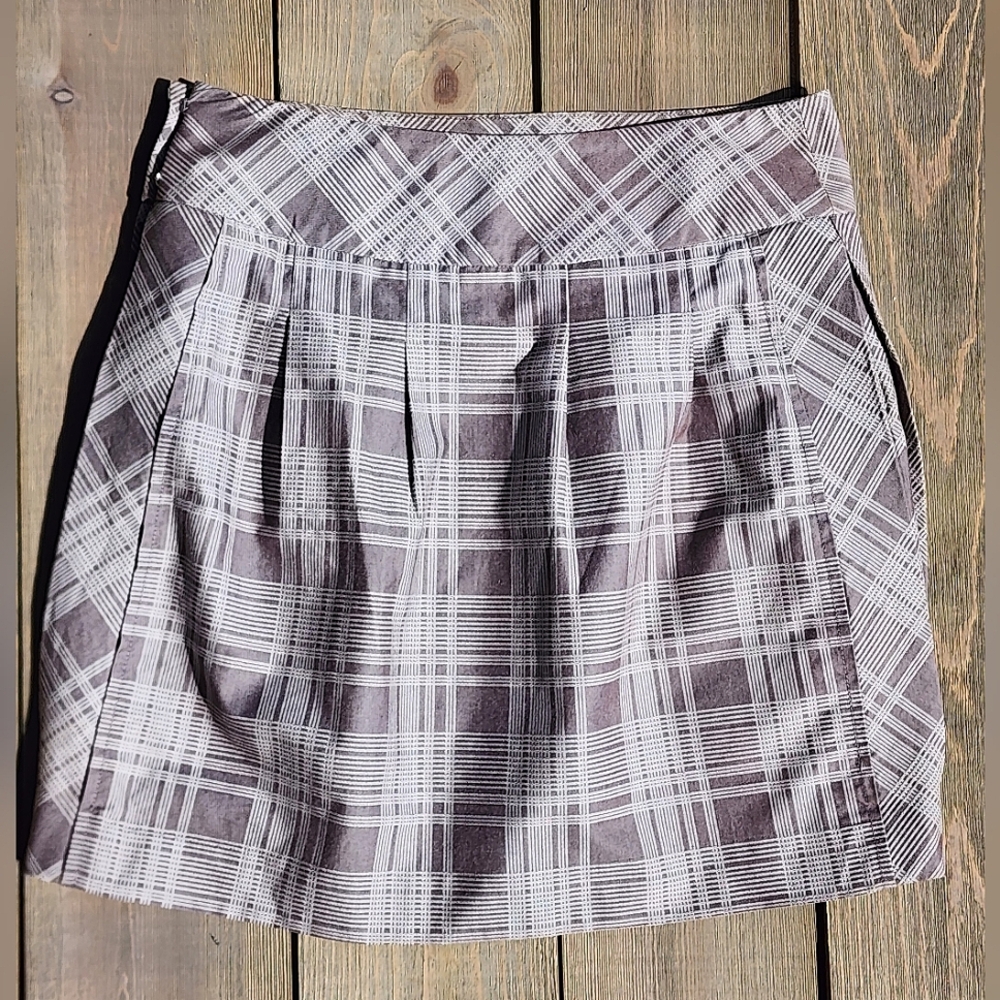 BcbgMaxazria Plaid Gray Women's Skirt